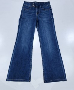 Faded Wide Leg Jeans With Button Closure